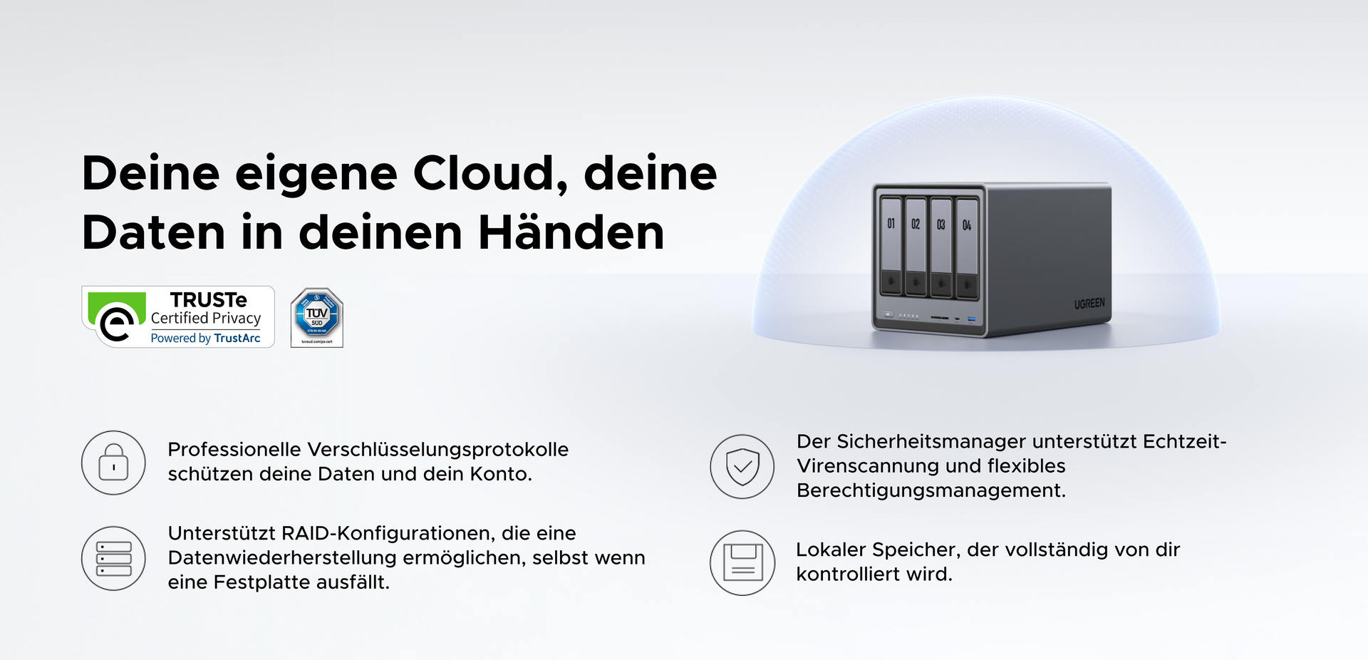 UGREEN NASync DXP4800 Plus als private Cloud mit Verschlüsselung, RAID-Datenschutz und lokaler Datenkontrolle
