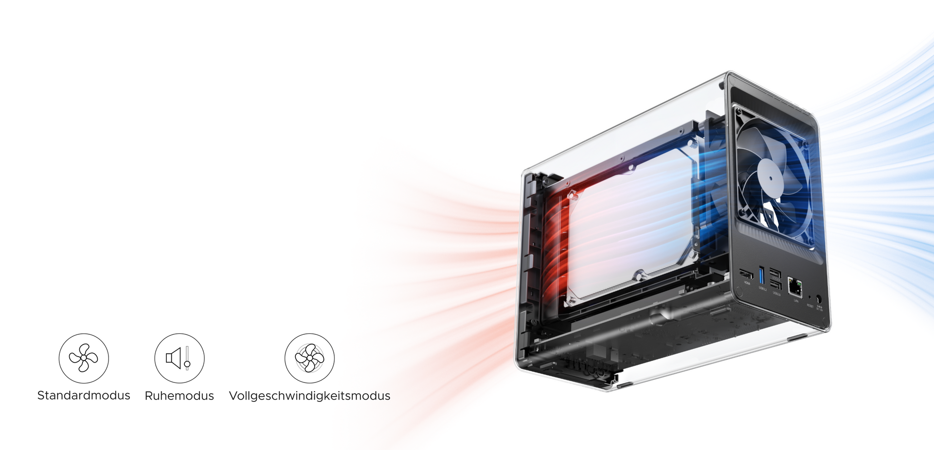 UGREEN DXP2800 NAS mit leiser Kühlung für den Einsatz zu Hause