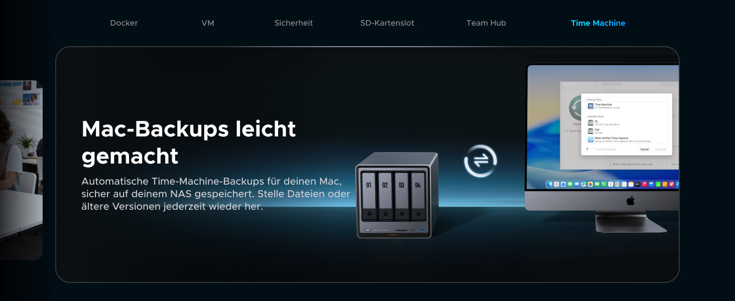 UGREEN NASync DXP4800 Pro für automatische Time-Machine-Backups auf dem Mac