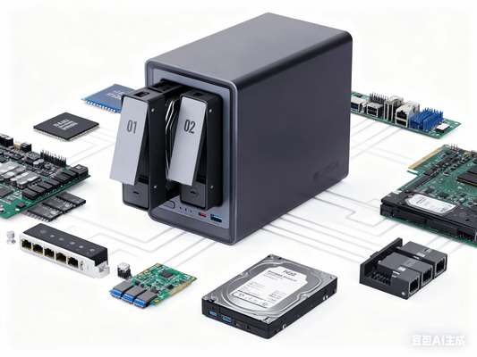 Die Hardwarekonfiguration von NAS-Speichern umfasst Festplatten, Chips, Netzwerkanschlüsse und andere Komponenten.