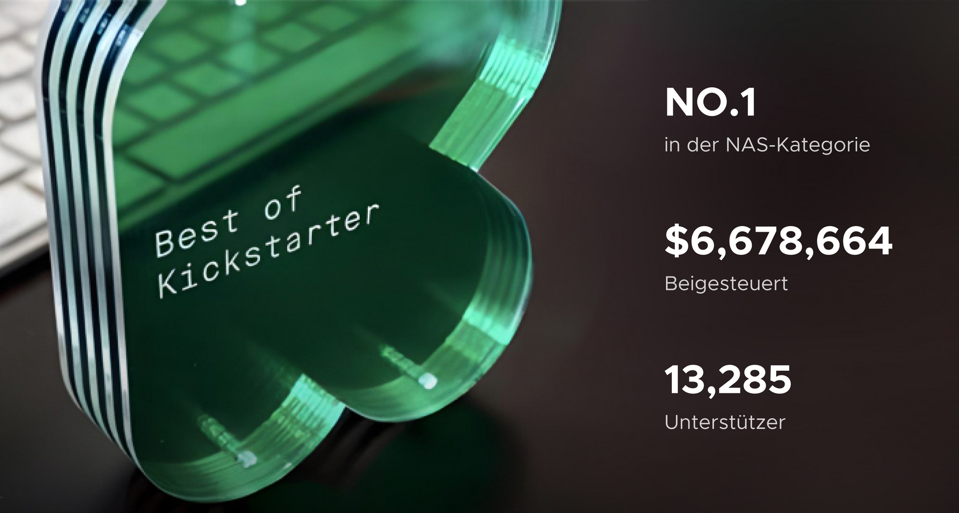 Kickstarter-Auszeichnung für UGREEN NAS als Nr. 1 in der NAS-Kategorie