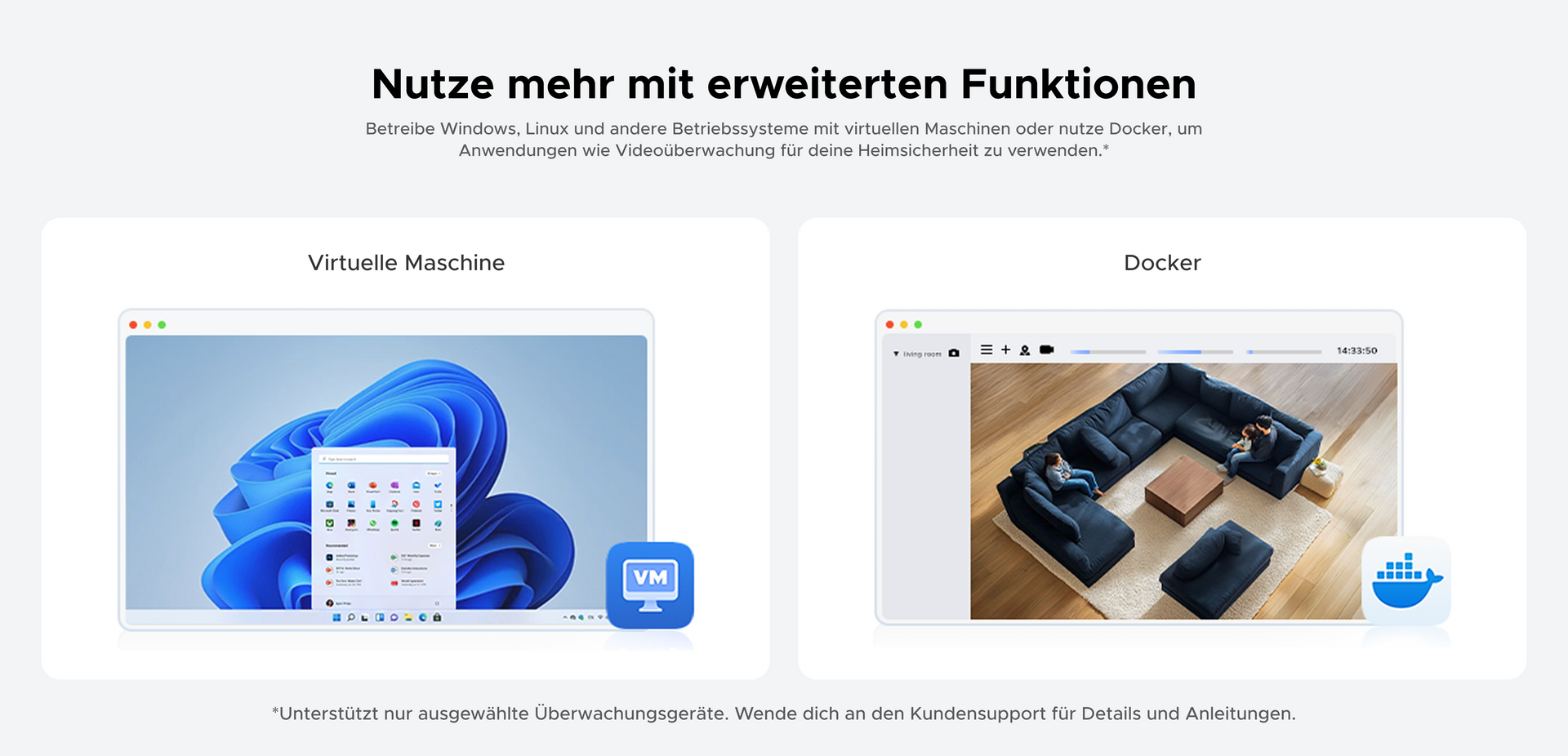 UGREEN  DXP NAS mit virtuellen Maschinen und Docker für erweiterte Anwendungen