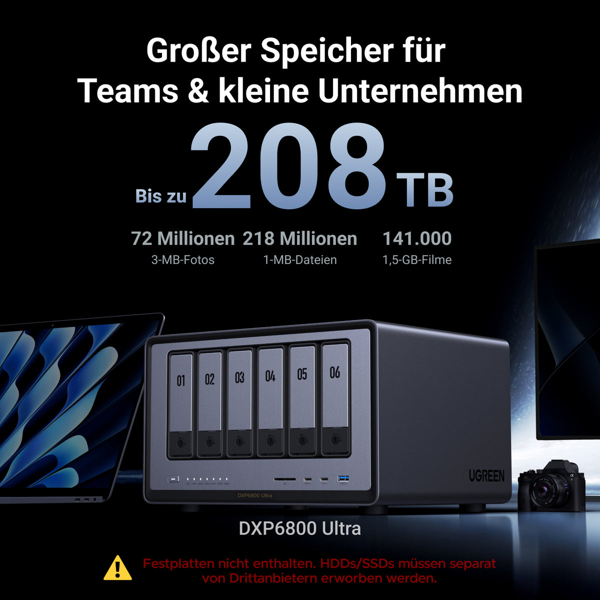 UGREEN NASync DXP6800 Ultra 6-Bay 208TB NAS