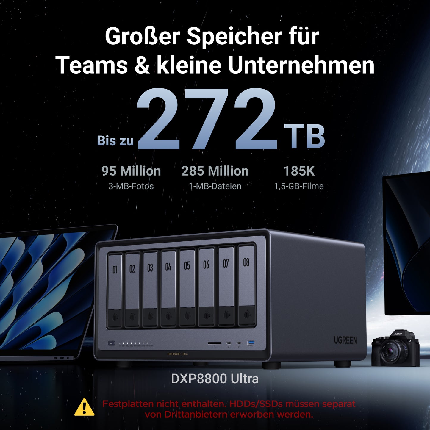 UGREEN NASync DXP8800 Ultra 8-Bay 272TB NAS