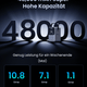 UGREEN 48000mAh 300W Tragbare Powerbank zeigt als powerbank eine superhohe 48000mAh Kapazität mit genug Leistung für ein Wochenende, darunter 10,8-mal fürs iPhone 15 Pro, 7,1-mal fürs Samsung S23 Ultra und 1,1-mal fürs MacBook Air M2 15".
