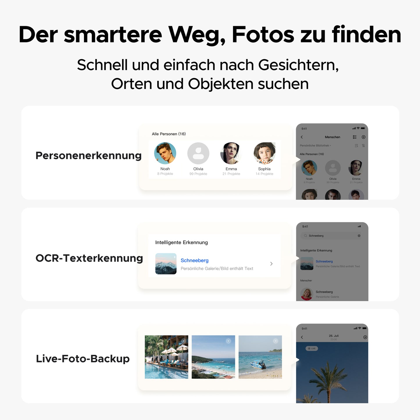 UGREEN NASync DH2300 mit intelligenter Fotosuche, Gesichtserkennung, OCR-Texterkennung und Live-Foto-Backup