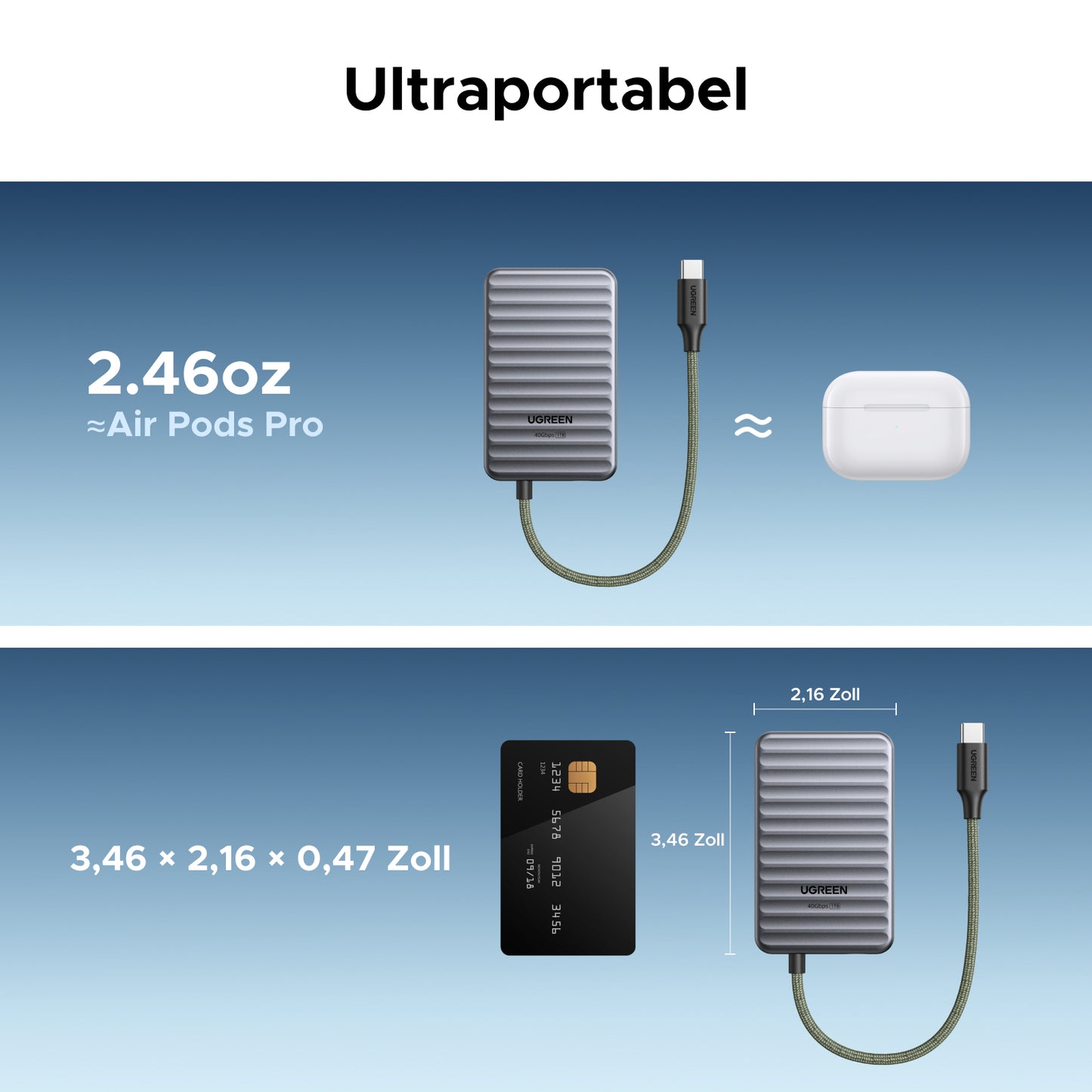 UGREEN NeoDrive Go D710 40Gbps Externe SSD (1TB)