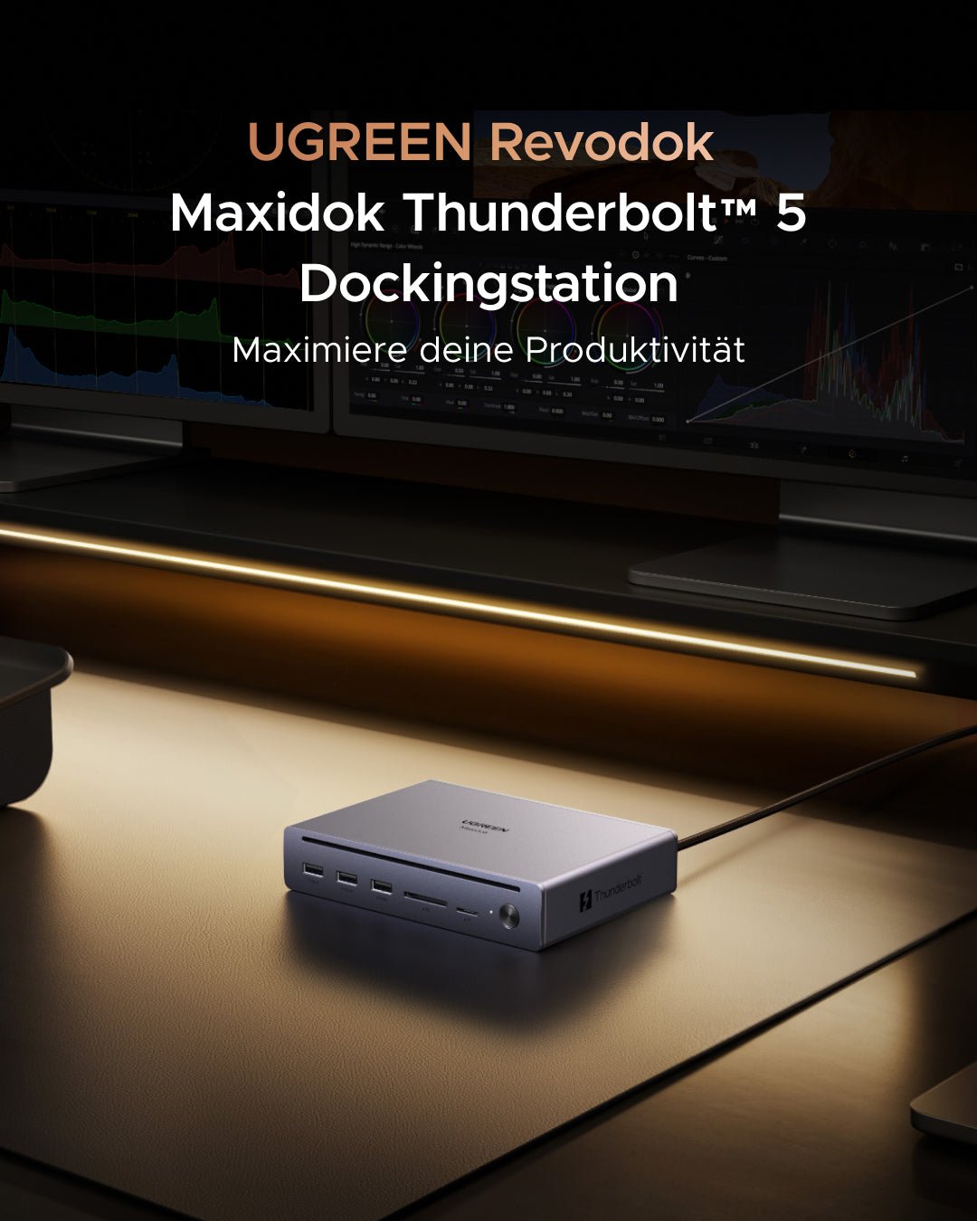 UGREEN Maxidok 10 - in - 1 Thunderbolt™ 5 Dockingstation mit Gigabit - Ethernet - Dockingstation