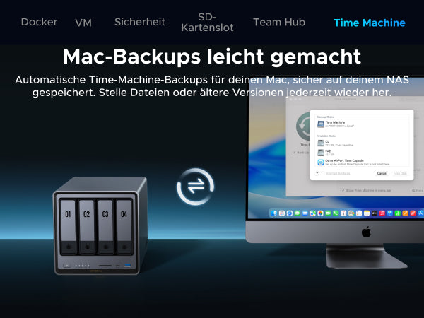 UGREEN NASync DXP4800 Pro für automatische Time-Machine-Backups auf dem Mac