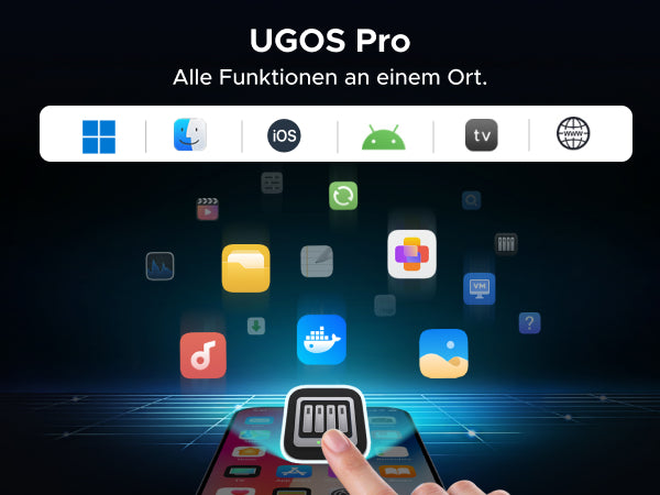 UGOS Pro für UGREEN NAS mit zentraler App-Verwaltung auf Windows, macOS, iOS, Android, TV und Web