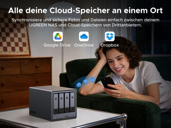 UGREEN NASync DXP4800 Pro synchronisiert Fotos und Dateien mit Google Drive, OneDrive und Dropbox