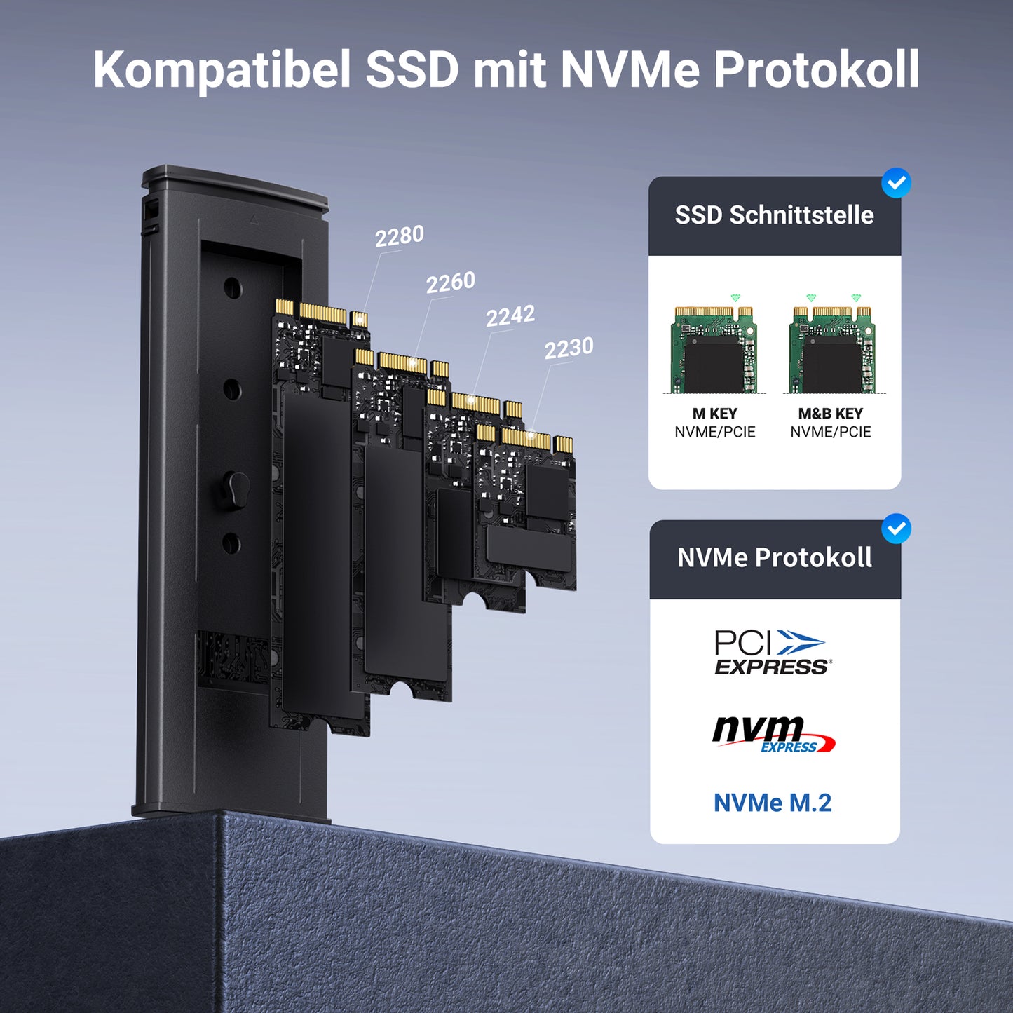 M.2 NVMe SSD Gehäuse-Adapter