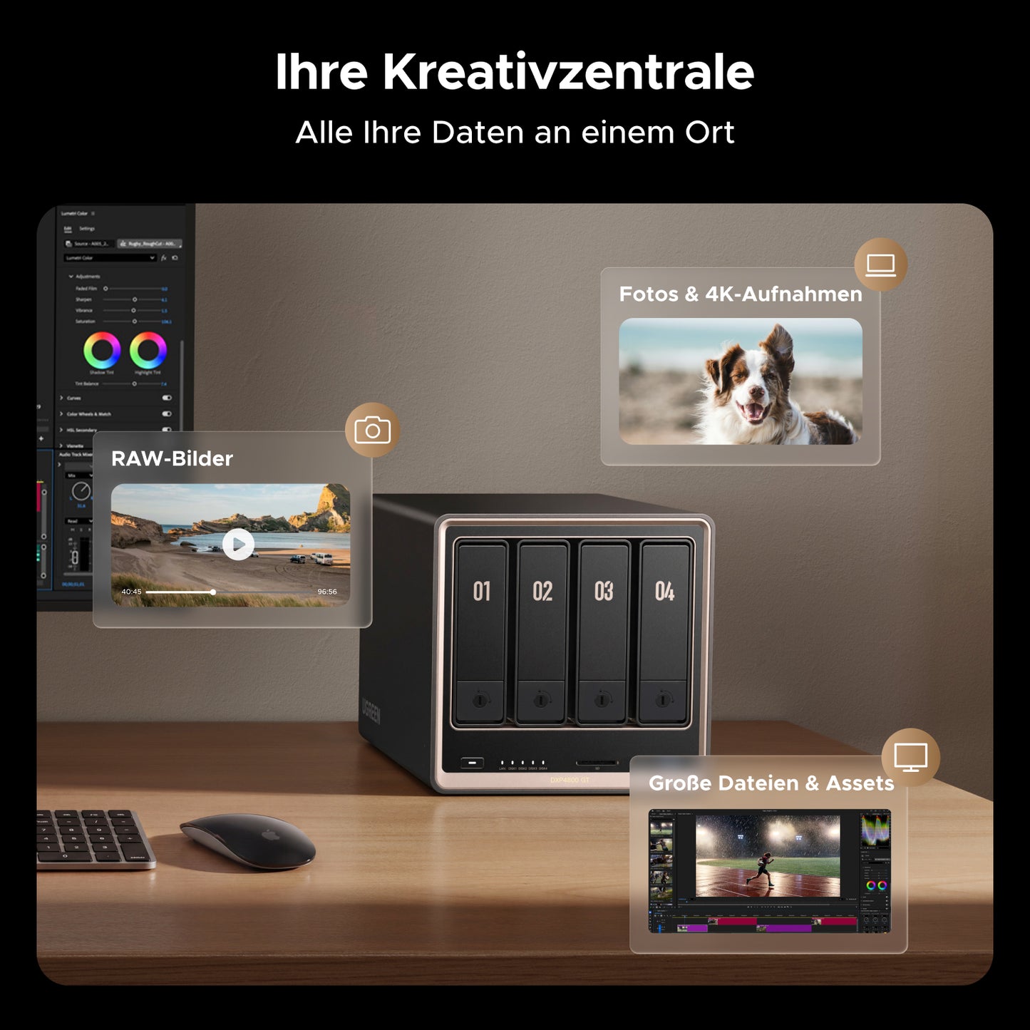 UGREEN NASync DXP4800 GT 4-Bay 144TB NAS