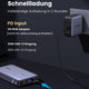 UGREEN Nexode Powerbank 25000mAh 145W unterstützt als powerbank eine 65W USB-C Schnellladung und kann in nur 2 Stunden vollständig aufgeladen werden (PD-65W Adapter nicht enthalten).Schnellladung